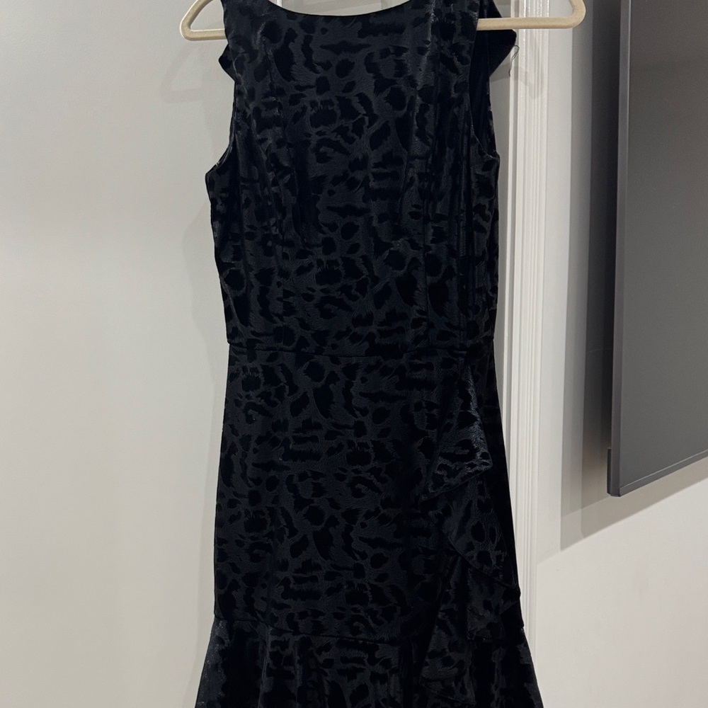 Elegant Black leopard Sleeveless Dress
